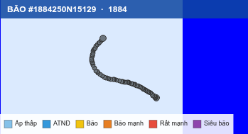 Quỹ đạo di chuyển của BÃO #1884250N15129 (1884)