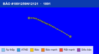 Quỹ đạo di chuyển của BÃO #1891259N12121 (1891)