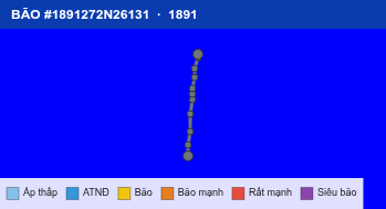 Quỹ đạo di chuyển của BÃO #1891272N26131 (1891)