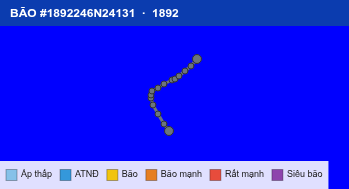 Quỹ đạo di chuyển của BÃO #1892246N24131 (1892)