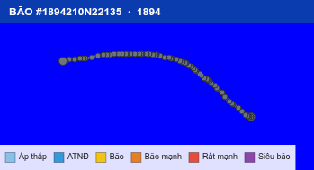 Quỹ đạo di chuyển của BÃO #1894210N22135 (1894)