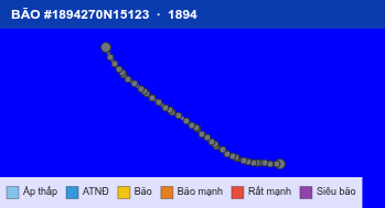 Quỹ đạo di chuyển của BÃO #1894270N15123 (1894)