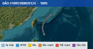 Quỹ đạo di chuyển của BÃO #1895180N20124 (1895)