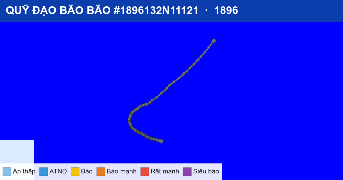 Quỹ đạo di chuyển của BÃO #1896132N11121 (1896)