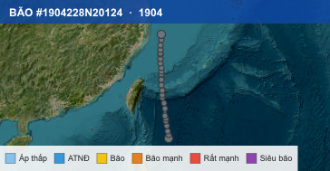 Quỹ đạo di chuyển của BÃO #1904228N20124 (1904)