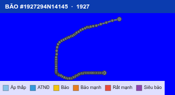 Quỹ đạo di chuyển của BÃO #1927294N14145 (1927)