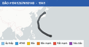 Quỹ đạo di chuyển của BÃO #1941267N10148 (1941)