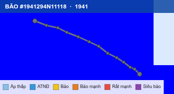 Quỹ đạo di chuyển của BÃO #1941294N11118 (1941)