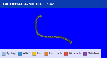 Quỹ đạo di chuyển của BÃO #1941347N06134 (1941)