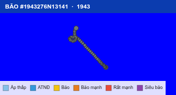 Quỹ đạo di chuyển của BÃO #1943276N13141 (1943)