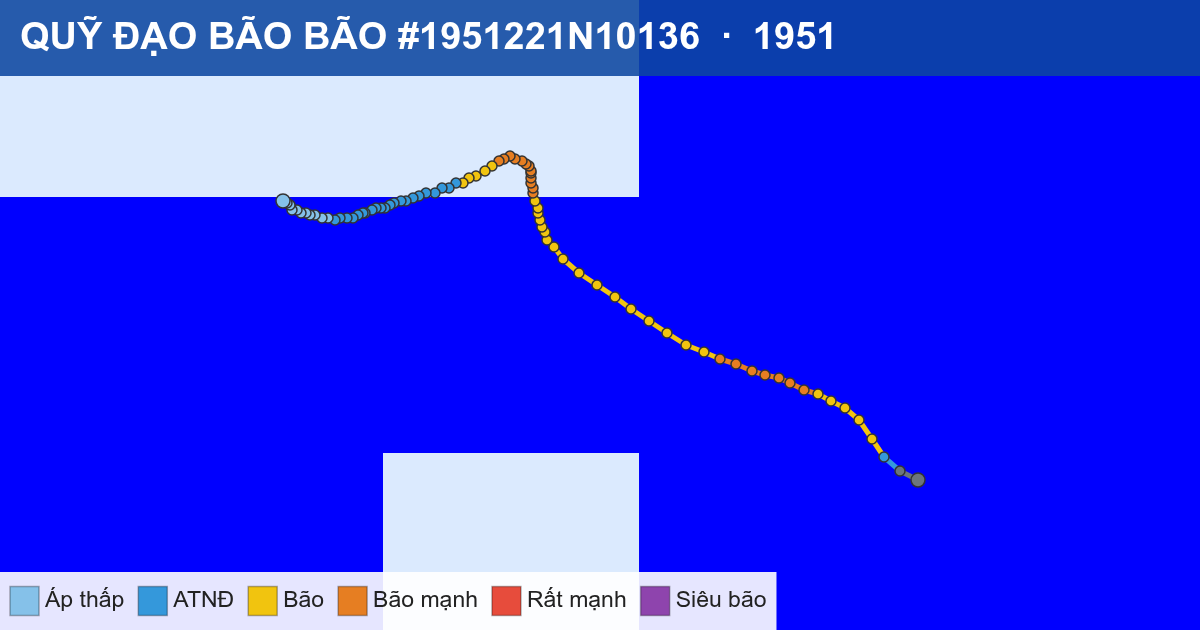 Quỹ đạo di chuyển của BÃO #1951221N10136 (1951)