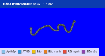 Quỹ đạo di chuyển của BÃO #1961284N18137 (1961)