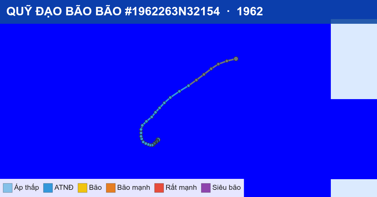 Quỹ đạo di chuyển của BÃO #1962263N32154 (1962)
