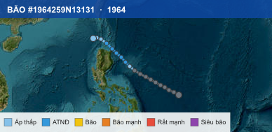Quỹ đạo di chuyển của BÃO #1964259N13131 (1964)