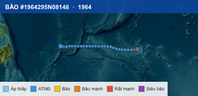 Quỹ đạo di chuyển của BÃO #1964295N08148 (1964)