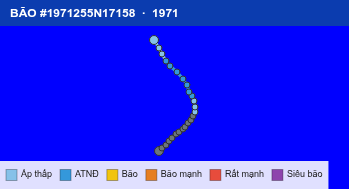 Quỹ đạo di chuyển của BÃO #1971255N17158 (1971)