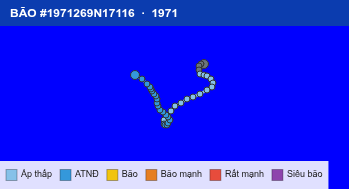 Quỹ đạo di chuyển của BÃO #1971269N17116 (1971)