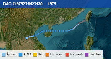 Quỹ đạo di chuyển của BÃO #1975235N23120 (1975)