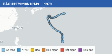 Quỹ đạo di chuyển của BÃO #1979218N16149 (1979)