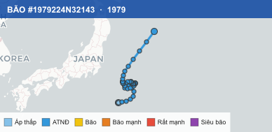 Quỹ đạo di chuyển của BÃO #1979224N32143 (1979)