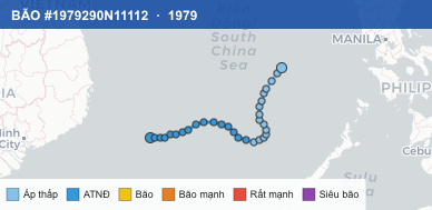 Quỹ đạo di chuyển của BÃO #1979290N11112 (1979)