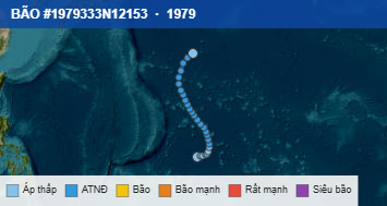 Quỹ đạo di chuyển của BÃO #1979333N12153 (1979)