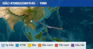 Quỹ đạo di chuyển của BÃO #1980225N11145 (1980)
