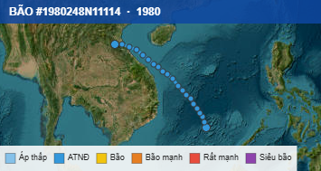 Quỹ đạo di chuyển của BÃO #1980248N11114 (1980)