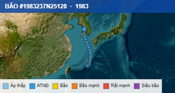 Quỹ đạo di chuyển của BÃO #1983237N25128 (1983)