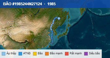 Quỹ đạo di chuyển của BÃO #1985244N27124 (1985)