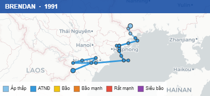 Quỹ đạo di chuyển của BRENDAN (1991)