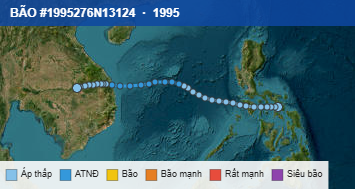 Quỹ đạo di chuyển của BÃO #1995276N13124 (1995)