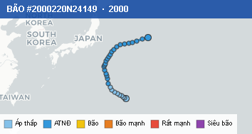 Quỹ đạo di chuyển của BÃO #2000220N24149 (2000)