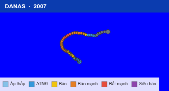 Quỹ đạo di chuyển của DANAS (2007)