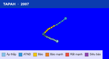 Quỹ đạo di chuyển của TAPAH (2007)