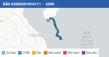 Quỹ đạo di chuyển của BÃO #2009291N16111 (2009)