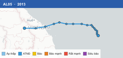 Quỹ đạo di chuyển của AL05 (2013)