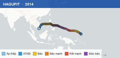 Quỹ đạo di chuyển của HAGUPIT (2014)