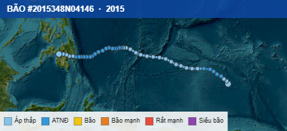 Quỹ đạo di chuyển của BÃO #2015348N04146 (2015)