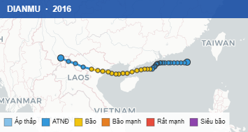 Quỹ đạo di chuyển của DIANMU (2016)