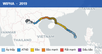 Quỹ đạo di chuyển của WIPHA (2019)