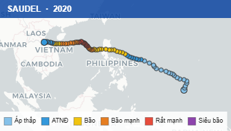 Quỹ đạo di chuyển của SAUDEL (2020)