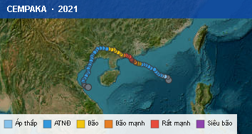Quỹ đạo di chuyển của CEMPAKA (2021)