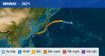 Quỹ đạo di chuyển của MIRINAE (2021)