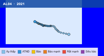 Quỹ đạo di chuyển của AL04 (2021)
