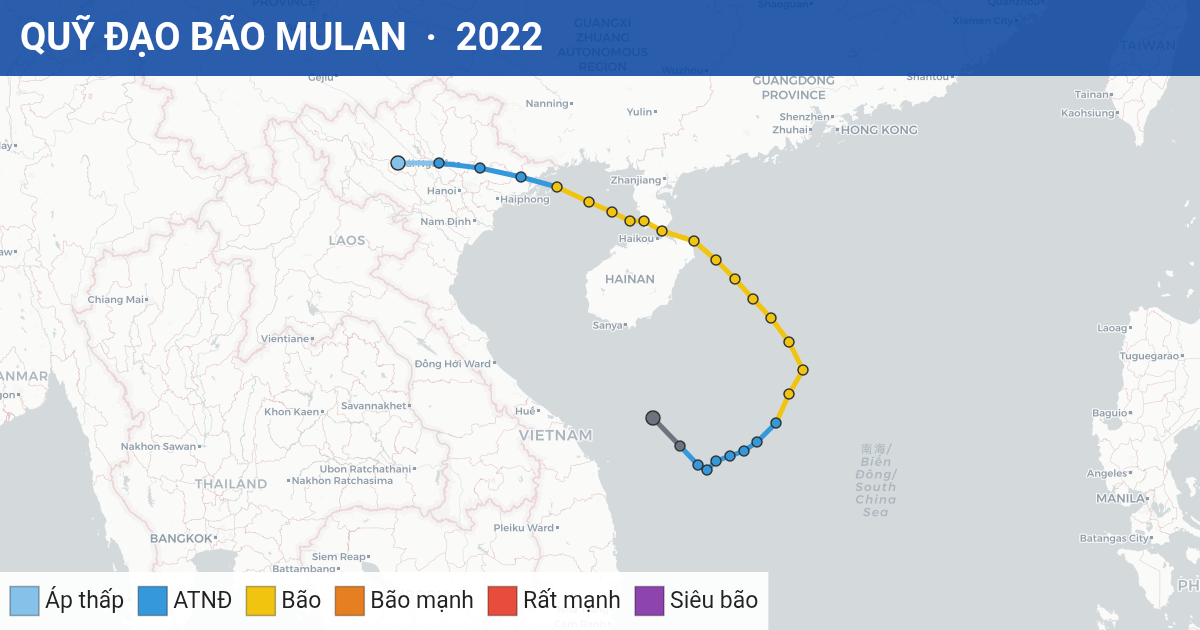 Quỹ đạo di chuyển của MULAN (2022)