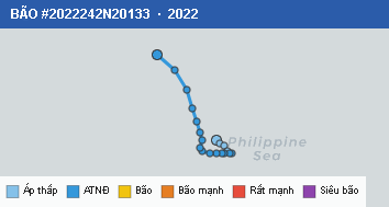 Quỹ đạo di chuyển của BÃO #2022242N20133 (2022)