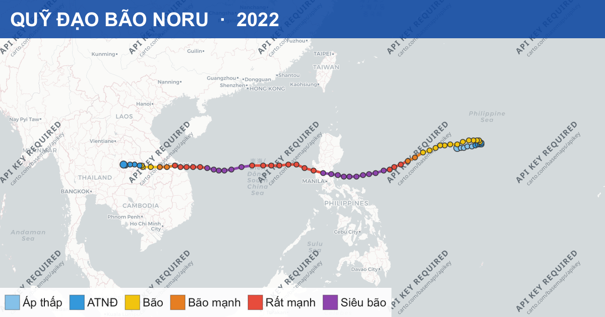 Quỹ đạo di chuyển của NORU (2022)