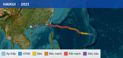 Quỹ đạo di chuyển của HAIKUI (2023)