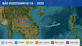 Quỹ đạo di chuyển của BÃO #2023266N16116 (2023)